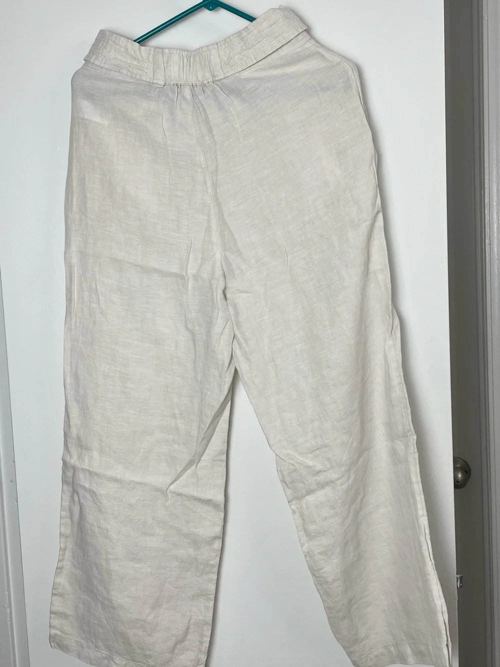 Women’s 100% Linen High Waisted Pants | Cream Beige | Size US 4 | NWT - Picture 3 of 9